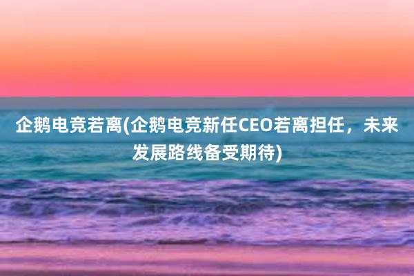 企鹅电竞若离(企鹅电竞新任CEO若离担任，未来发展路线备受期待)