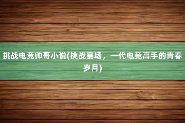 挑战电竞帅哥小说(挑战赛场，一代电竞高手的青春岁月)