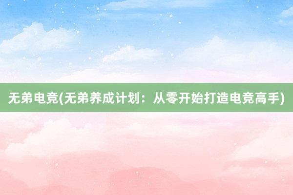 无弟电竞(无弟养成计划：从零开始打造电竞高手)