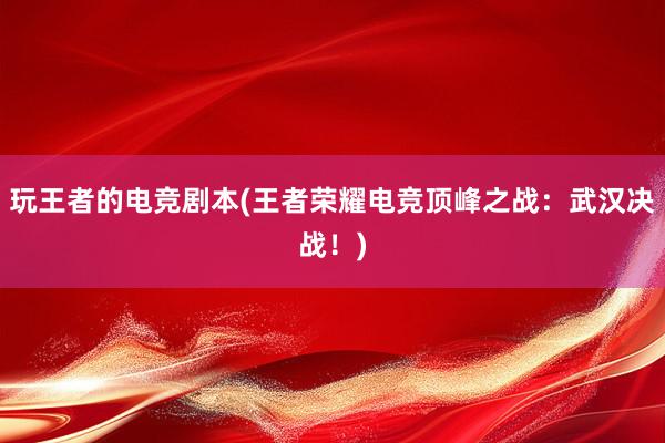 玩王者的电竞剧本(王者荣耀电竞顶峰之战：武汉决战！)