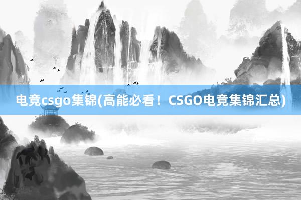 电竞csgo集锦(高能必看！CSGO电竞集锦汇总)