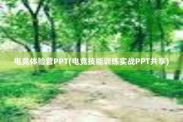 电竞体验营PPT(电竞技能训练实战PPT共享)