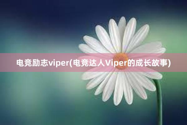 电竞励志viper(电竞达人Viper的成长故事)