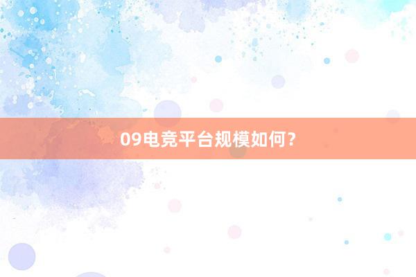 09电竞平台规模如何？