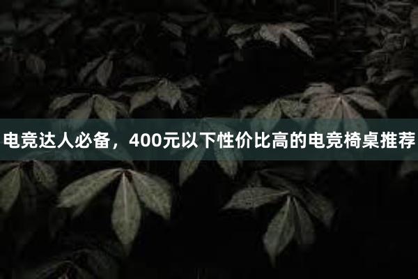 电竞达人必备，400元以下性价比高的电竞椅桌推荐