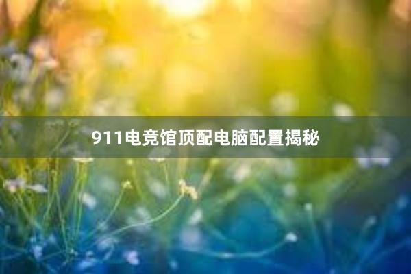 911电竞馆顶配电脑配置揭秘