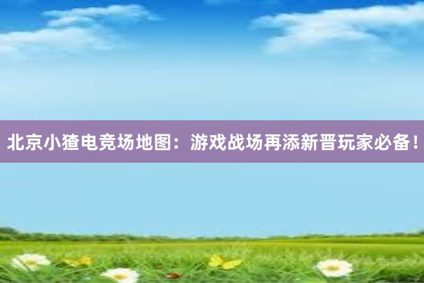 北京小猹电竞场地图：游戏战场再添新晋玩家必备！