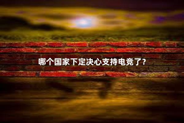 哪个国家下定决心支持电竞了？