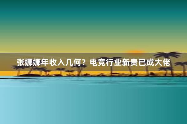 张娜娜年收入几何？电竞行业新贵已成大佬