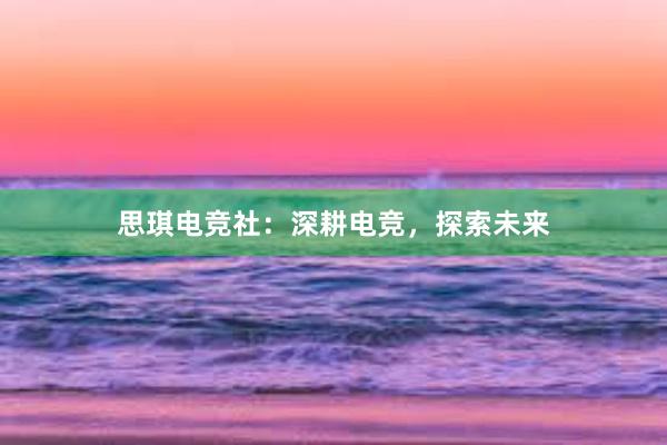 思琪电竞社：深耕电竞，探索未来