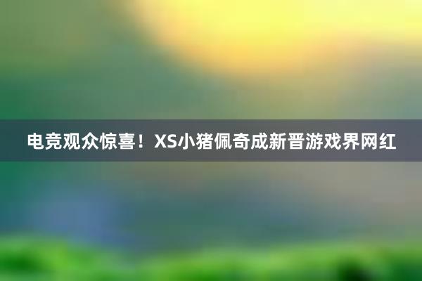 电竞观众惊喜！XS小猪佩奇成新晋游戏界网红