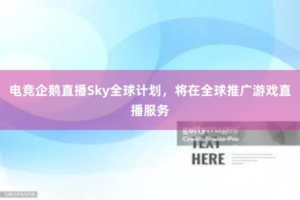 电竞企鹅直播Sky全球计划，将在全球推广游戏直播服务