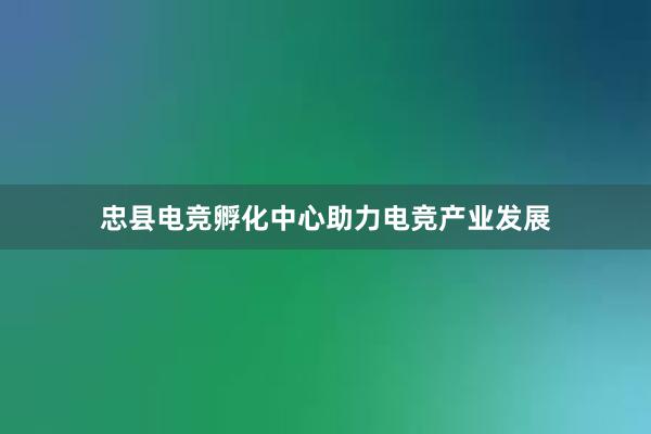 忠县电竞孵化中心助力电竞产业发展