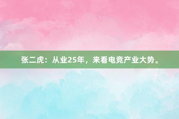 张二虎：从业25年，来看电竞产业大势。